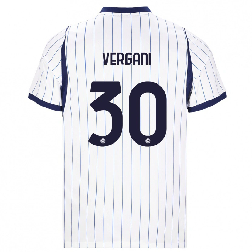 Danxen Criança Camisola Bianca Vergani #30 Branco Azul Marinho Alternativa 2026/27 Camisa Brasil