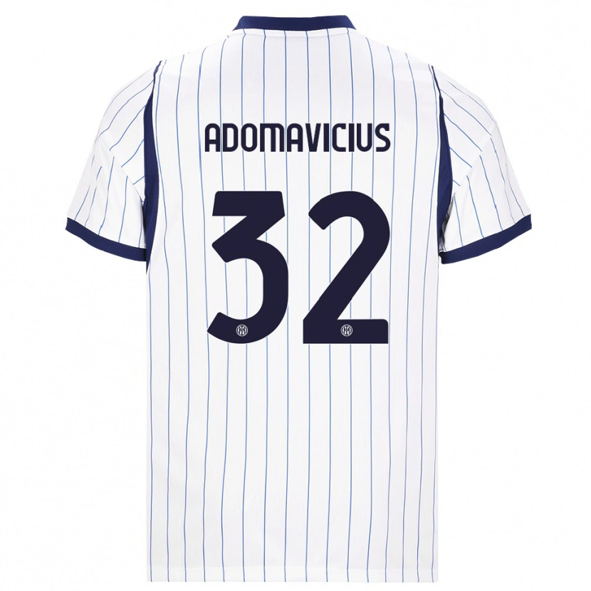 Danxen Criança Camisola Henrikas Adomavičius #32 Branco Azul Marinho Alternativa 2026/27 Camisa Brasil