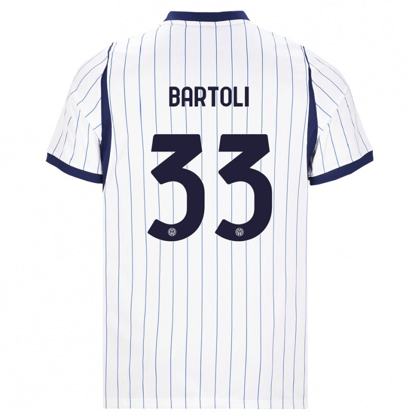 Danxen Criança Camisola Elisa Bartoli #33 Branco Azul Marinho Alternativa 2026/27 Camisa Brasil
