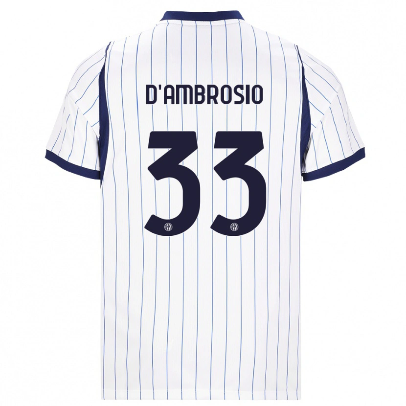 Danxen Criança Camisola Danilo D'ambrosio #33 Branco Azul Marinho Alternativa 2026/27 Camisa Brasil