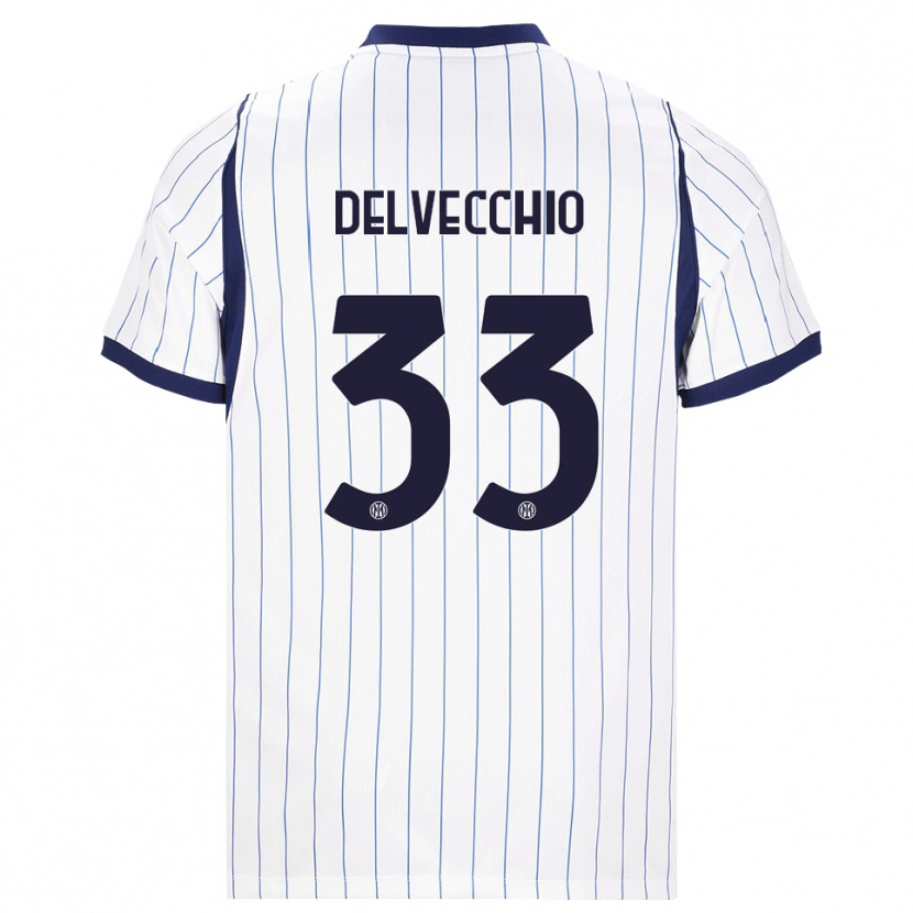Danxen Criança Camisola Gabriele Delvecchio #33 Branco Azul Marinho Alternativa 2026/27 Camisa Brasil