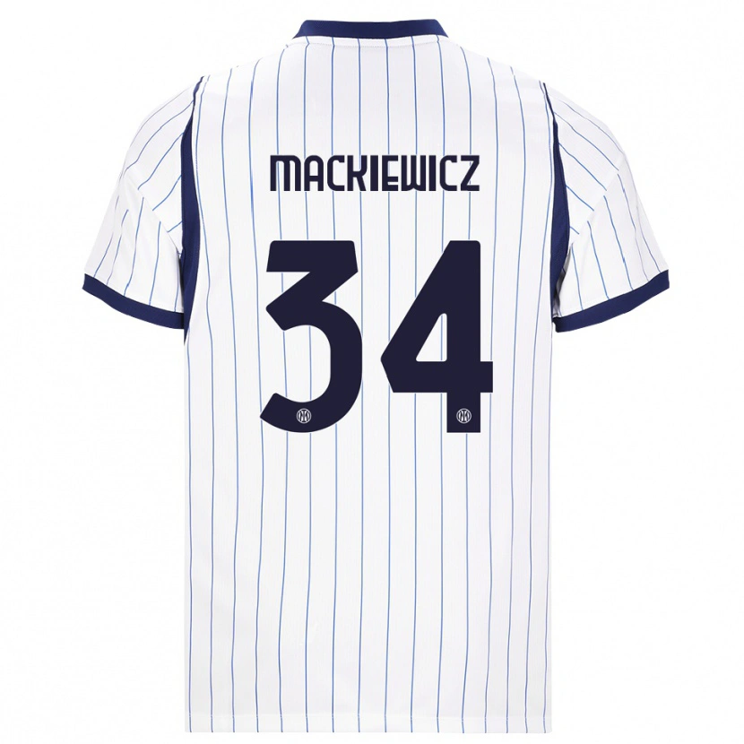 Danxen Criança Camisola Patryk Mackiewicz #34 Branco Azul Marinho Alternativa 2026/27 Camisa Brasil