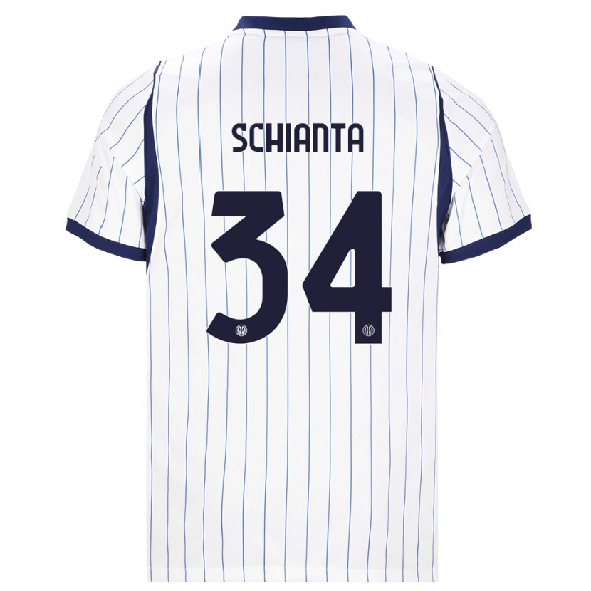 Danxen Criança Camisola Valentina Schianta #34 Branco Azul Marinho Alternativa 2026/27 Camisa Brasil