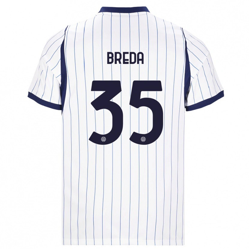 Danxen Criança Camisola Cristian Breda #35 Branco Azul Marinho Alternativa 2026/27 Camisa Brasil