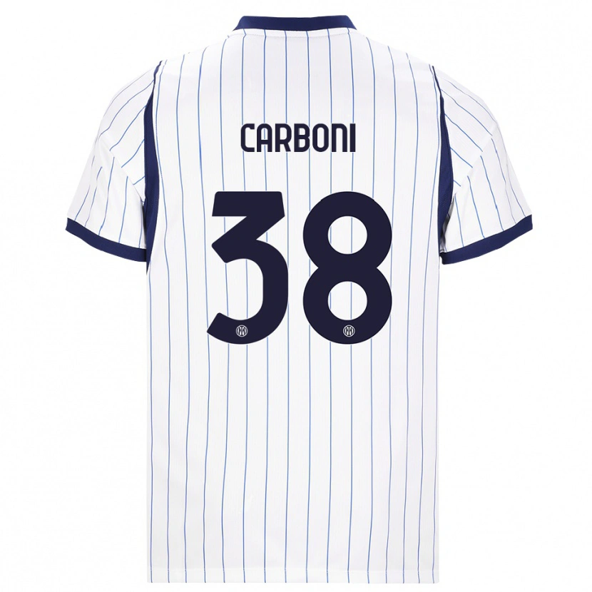 Danxen Criança Camisola Valentin Carboni #38 Branco Azul Marinho Alternativa 2026/27 Camisa Brasil