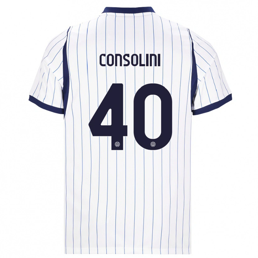Danxen Criança Camisola Lidia Consolini #40 Branco Azul Marinho Alternativa 2026/27 Camisa Brasil