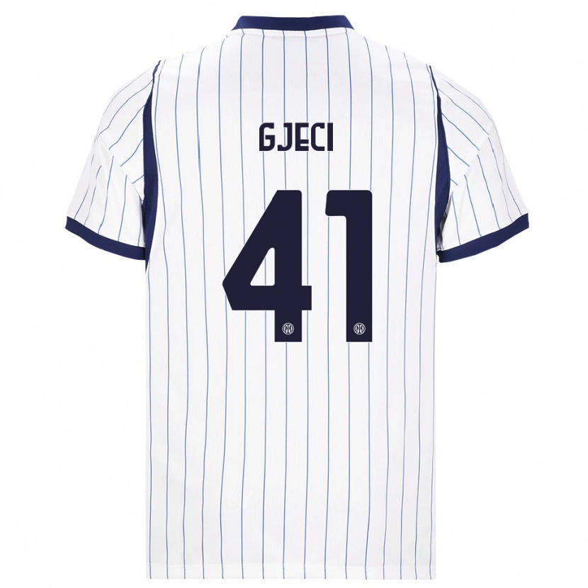 Danxen Criança Camisola Delis Gjeci #41 Branco Azul Marinho Alternativa 2026/27 Camisa Brasil