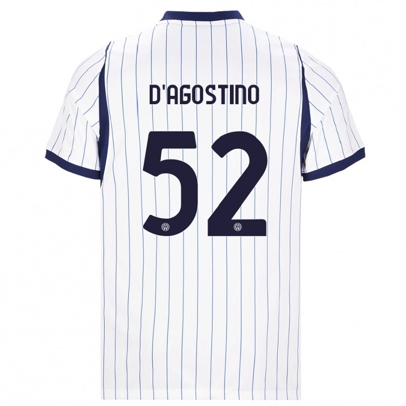 Danxen Criança Camisola Giovanni D'agostino #52 Branco Azul Marinho Alternativa 2026/27 Camisa Brasil