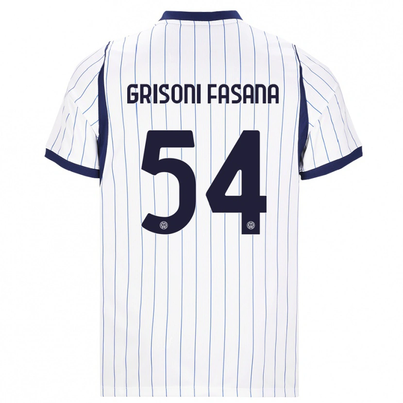 Danxen Criança Camisola Marco Grisoni Fasana #54 Branco Azul Marinho Alternativa 2026/27 Camisa Brasil