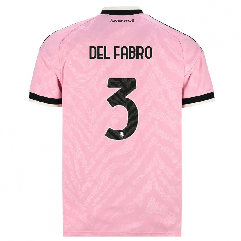 Danxen Criança Camisola Jacopo Del Fabro #3 Preto Rosa Alternativa 2026/27 Camisa Brasil