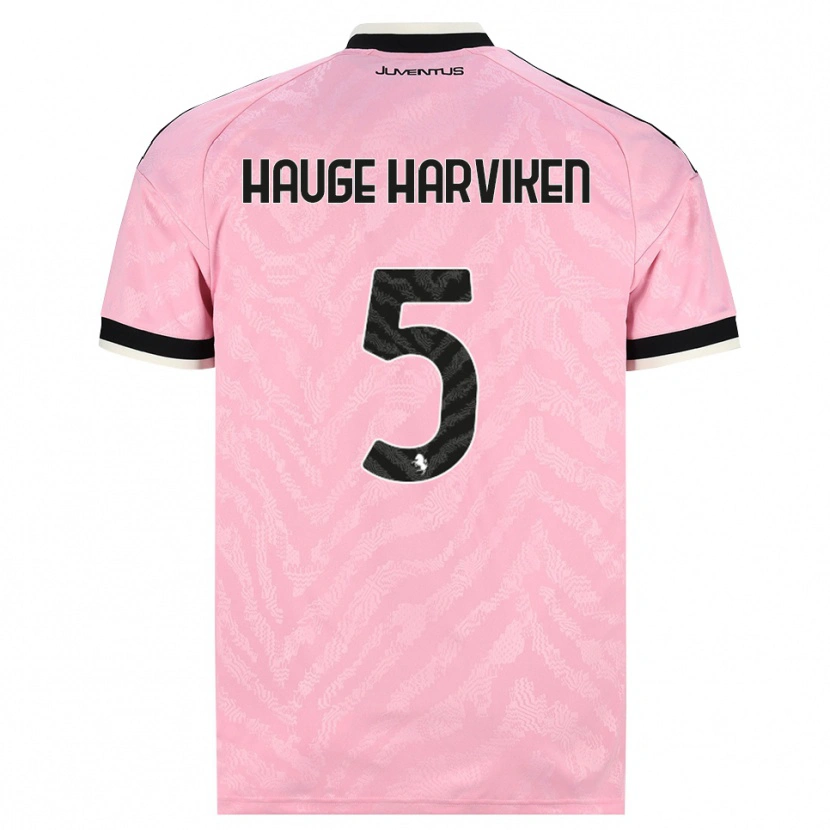Danxen Criança Camisola Mathilde Hauge Harviken #5 Preto Rosa Alternativa 2026/27 Camisa Brasil