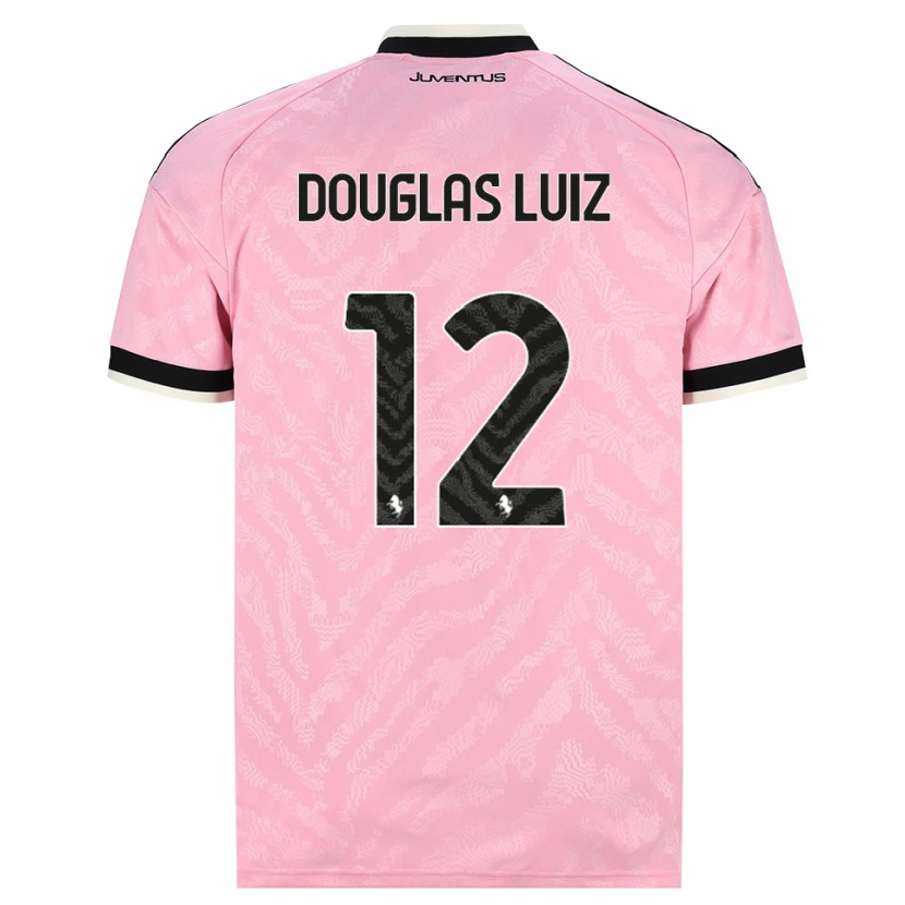 Danxen Criança Camisola Douglas Luiz #12 Preto Rosa Alternativa 2026/27 Camisa Brasil