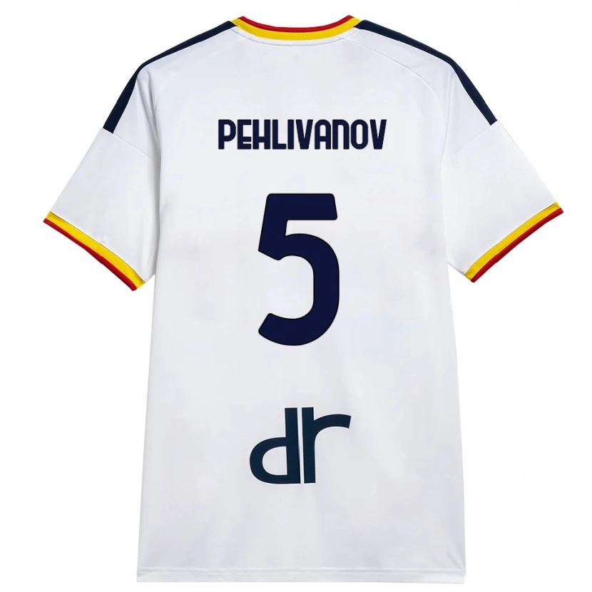 Danxen Criança Camisola Cristian Pehlivanov #5 Branco Amarelo Vermelho Alternativa 2026/27 Camisa Brasil