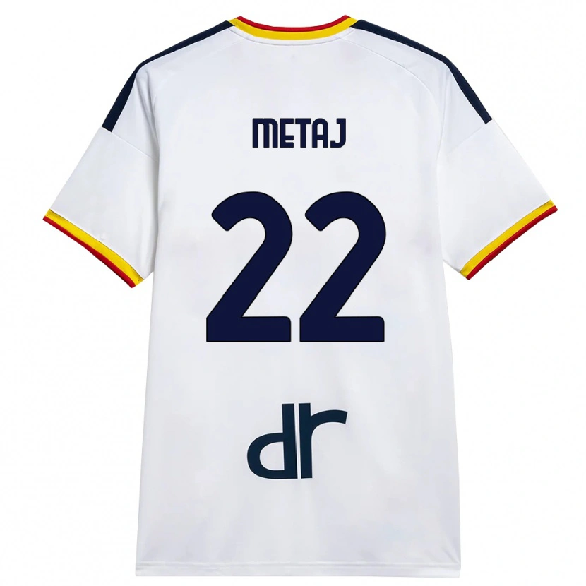 Danxen Criança Camisola Dejvi Metaj #22 Branco Amarelo Vermelho Alternativa 2026/27 Camisa Brasil