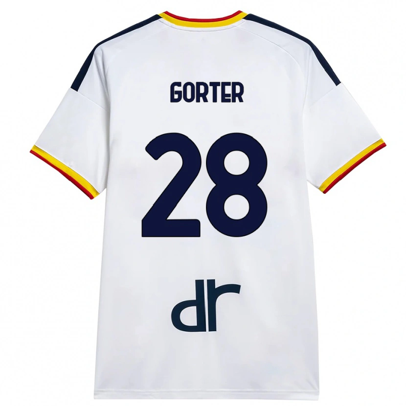 Danxen Criança Camisola Olaf Gorter #28 Branco Amarelo Vermelho Alternativa 2026/27 Camisa Brasil