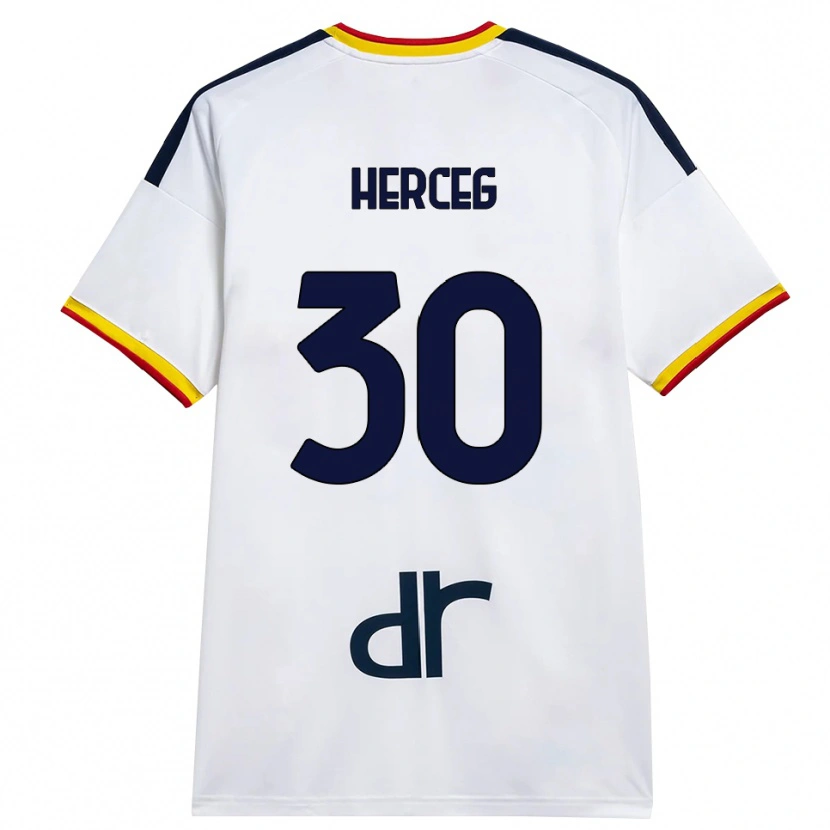 Danxen Criança Camisola Lovro Herceg #30 Branco Amarelo Vermelho Alternativa 2026/27 Camisa Brasil