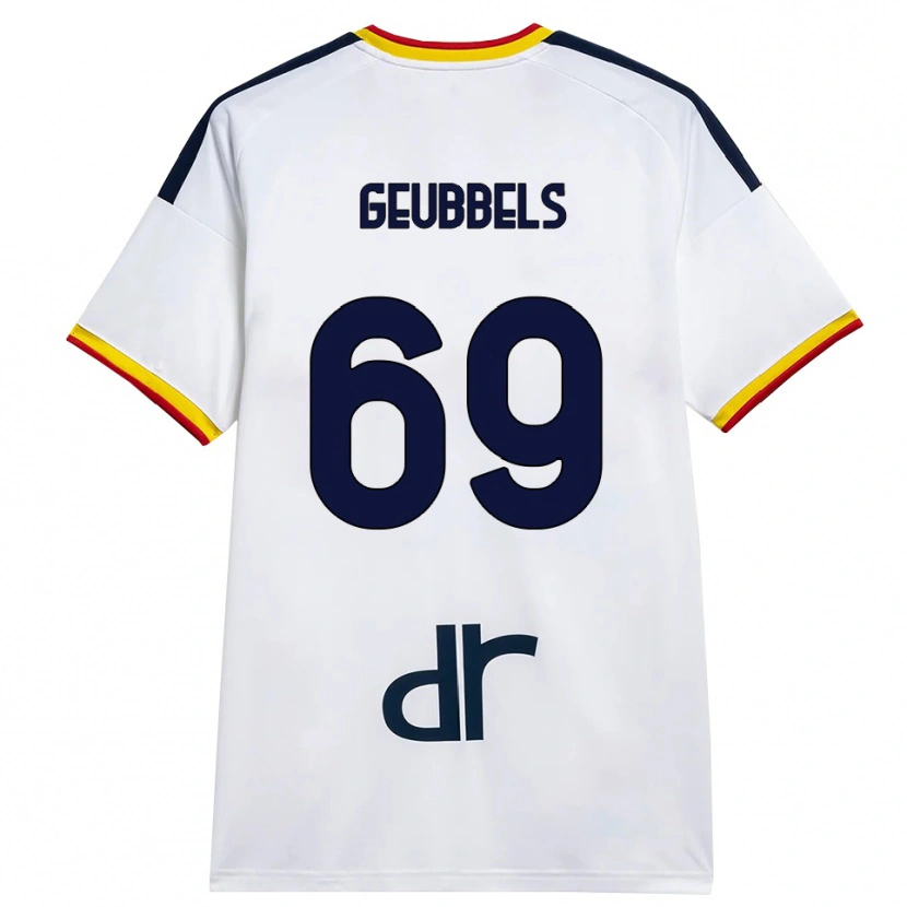 Danxen Criança Camisola Willem Geubbels #69 Branco Amarelo Vermelho Alternativa 2026/27 Camisa Brasil