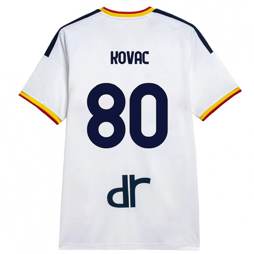 Danxen Criança Camisola Niko Kovač #80 Branco Amarelo Vermelho Alternativa 2026/27 Camisa Brasil