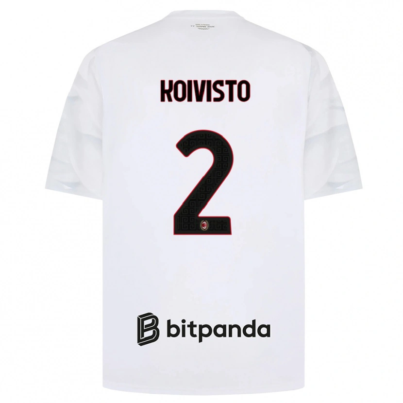 Danxen Criança Camisola Emma Koivisto #2 Branco Vermelho Preto Alternativa 2026/27 Camisa Brasil