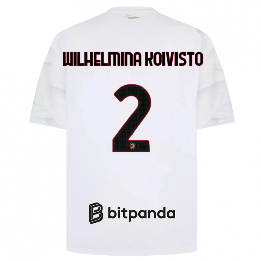 Danxen Criança Camisola Emma Wilhelmina Koivisto #2 Branco Vermelho Preto Alternativa 2026/27 Camisa Brasil