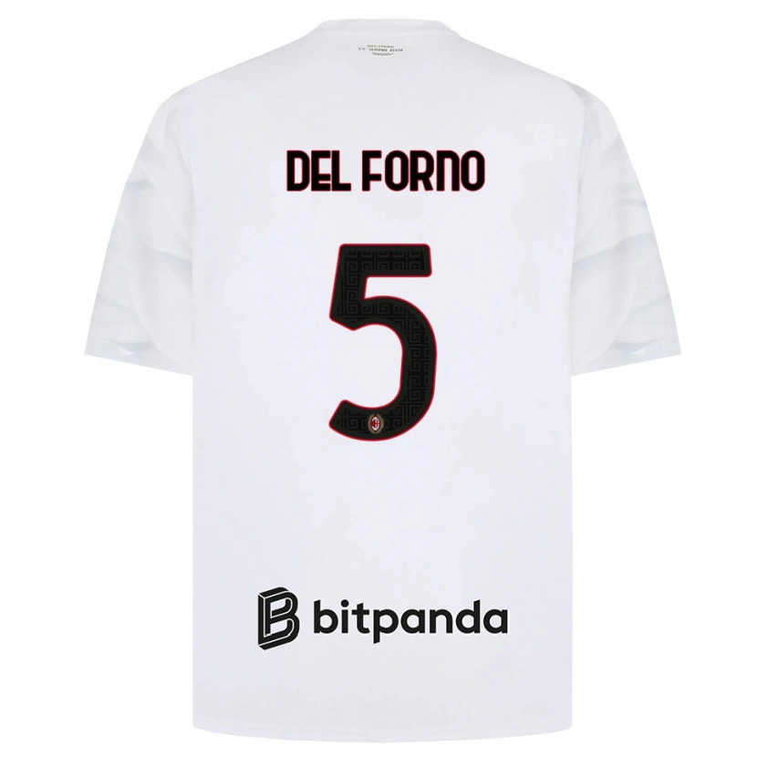Danxen Criança Camisola Luca Del Forno #5 Branco Vermelho Preto Alternativa 2026/27 Camisa Brasil