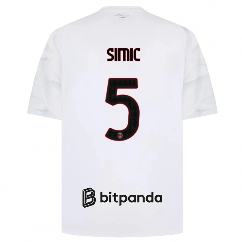 Danxen Criança Camisola Jan-Carlo Simic #5 Branco Vermelho Preto Alternativa 2026/27 Camisa Brasil