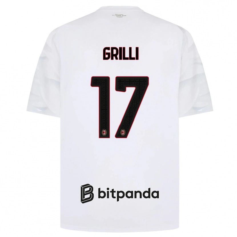 Danxen Criança Camisola Federico Grilli #17 Branco Vermelho Preto Alternativa 2026/27 Camisa Brasil