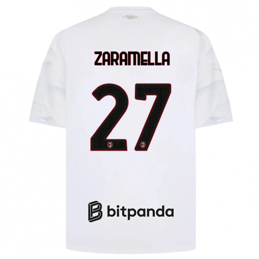 Danxen Criança Camisola Mattia Zaramella #27 Branco Vermelho Preto Alternativa 2026/27 Camisa Brasil