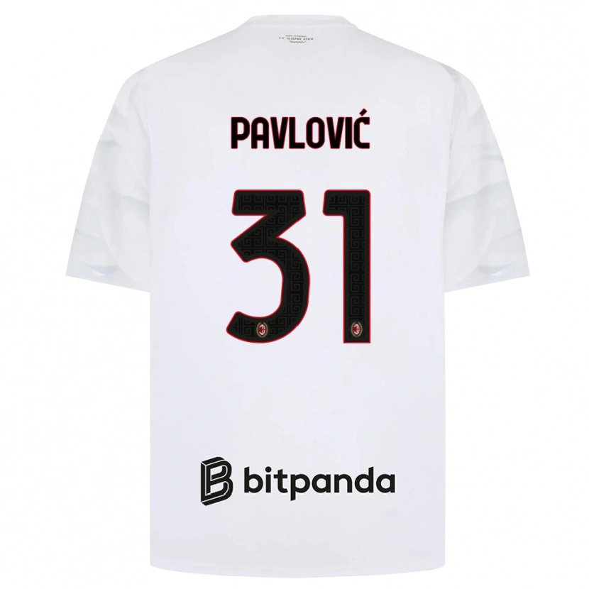 Danxen Criança Camisola Strahinja Pavlović #31 Branco Vermelho Preto Alternativa 2026/27 Camisa Brasil