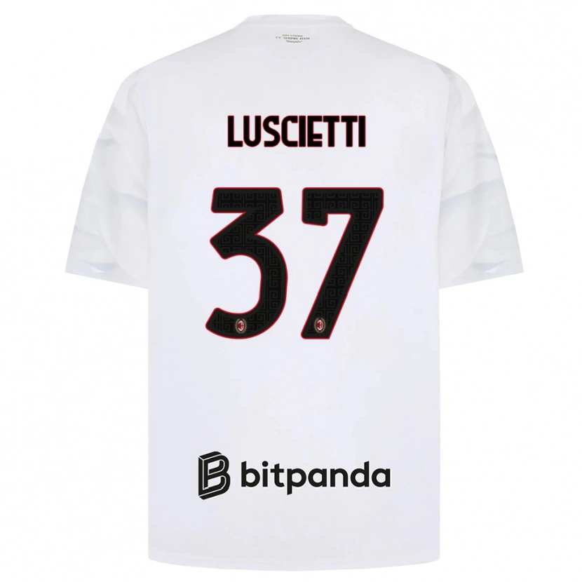 Danxen Criança Camisola Abebe Luscietti #37 Branco Vermelho Preto Alternativa 2026/27 Camisa Brasil