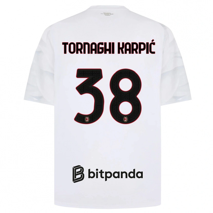 Danxen Criança Camisola Lavinia Tornaghi Karpić #38 Branco Vermelho Preto Alternativa 2026/27 Camisa Brasil