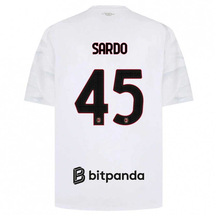 Danxen Criança Camisola Jacopo Sardo #45 Branco Vermelho Preto Alternativa 2026/27 Camisa Brasil
