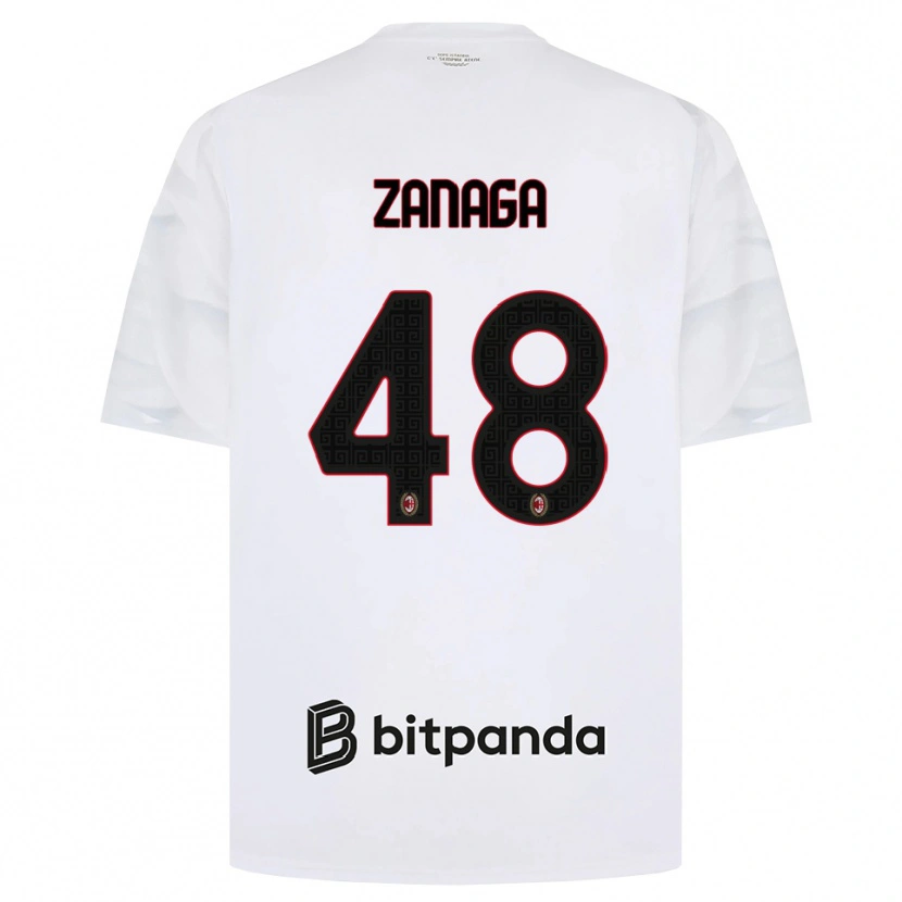 Danxen Criança Camisola Edoardo Zanaga #48 Branco Vermelho Preto Alternativa 2026/27 Camisa Brasil