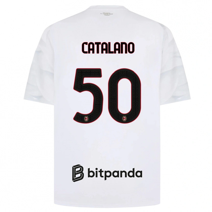 Danxen Criança Camisola Alessio Catalano #50 Branco Vermelho Preto Alternativa 2026/27 Camisa Brasil