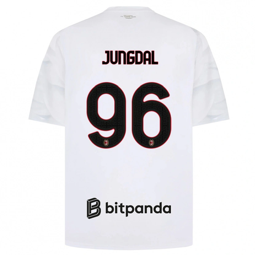 Danxen Criança Camisola Andreas Jungdal #96 Branco Vermelho Preto Alternativa 2026/27 Camisa Brasil