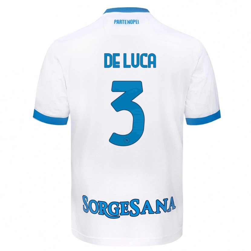 Danxen Criança Camisola Alfonso De Luca #3 Azul Celeste Branco Alternativa 2026/27 Camisa Brasil
