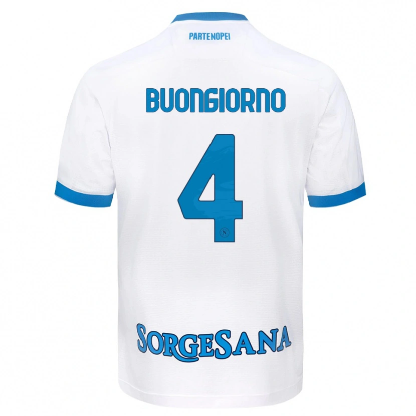Danxen Criança Camisola Alessandro Buongiorno #4 Azul Celeste Branco Alternativa 2026/27 Camisa Brasil