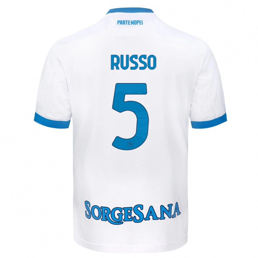 Danxen Criança Camisola Lorenzo Russo #5 Azul Celeste Branco Alternativa 2026/27 Camisa Brasil