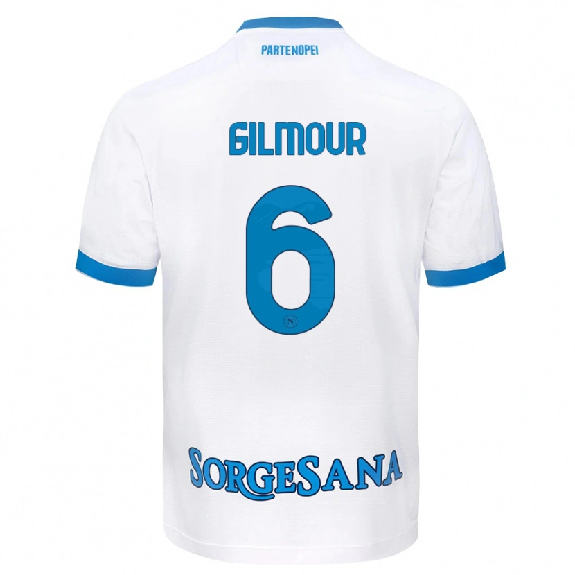 Danxen Criança Camisola Billy Gilmour #6 Azul Celeste Branco Alternativa 2026/27 Camisa Brasil