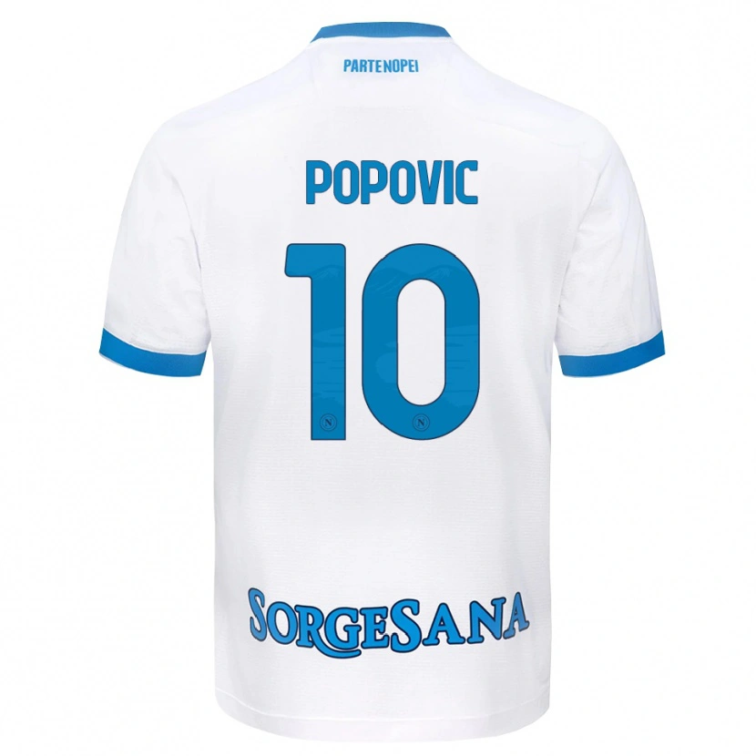 Danxen Criança Camisola Matija Popovic #10 Azul Celeste Branco Alternativa 2026/27 Camisa Brasil