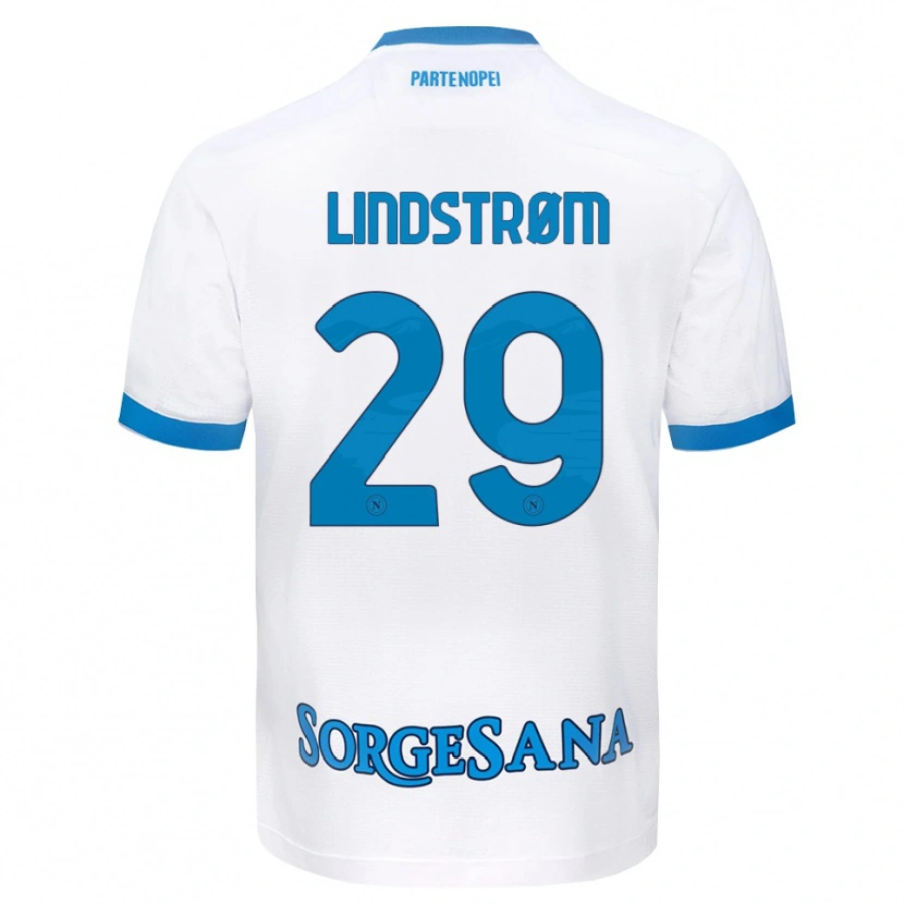 Danxen Criança Camisola Jesper Lindstrøm #29 Azul Celeste Branco Alternativa 2026/27 Camisa Brasil