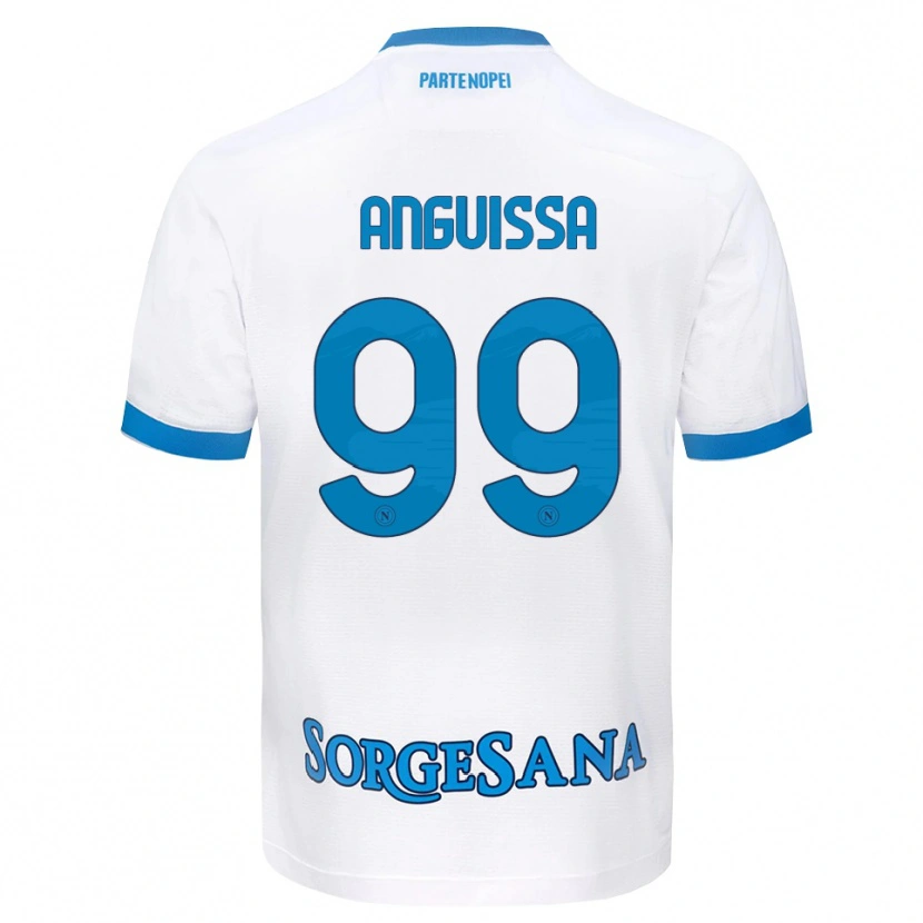 Danxen Criança Camisola Frank Anguissa #99 Azul Celeste Branco Alternativa 2026/27 Camisa Brasil