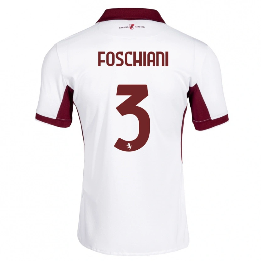 Danxen Criança Camisola Francesco Foschiani #3 Bordô Branco Vermelho Alternativa 2026/27 Camisa Brasil