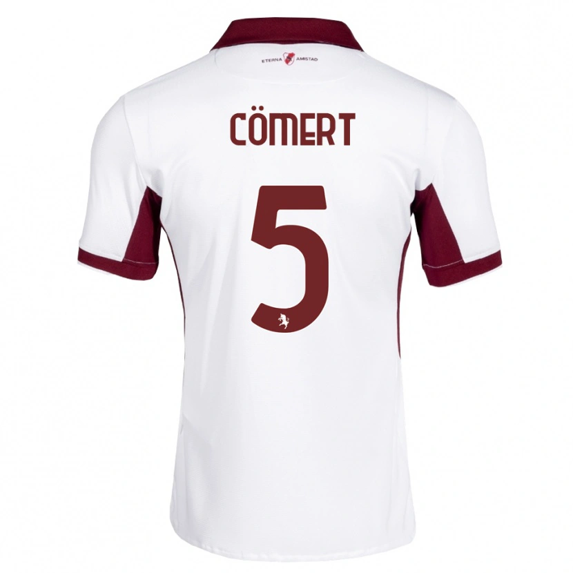 Danxen Criança Camisola Eray Cömert #5 Bordô Branco Vermelho Alternativa 2026/27 Camisa Brasil