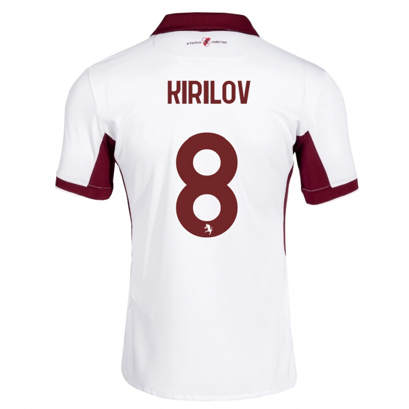 Danxen Criança Camisola Martin Kirilov #8 Bordô Branco Vermelho Alternativa 2026/27 Camisa Brasil