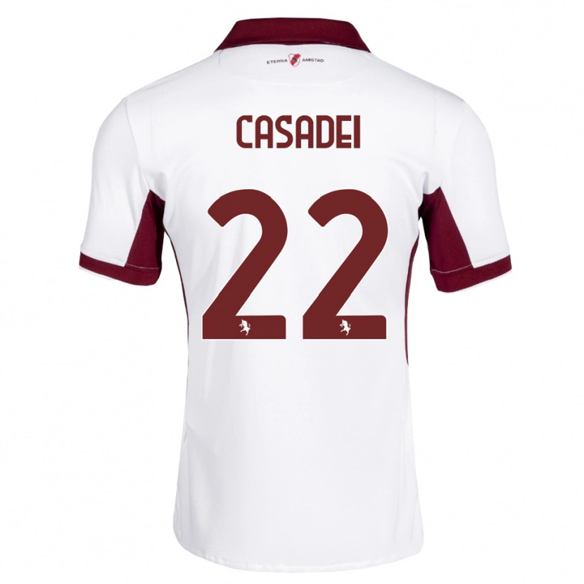 Danxen Criança Camisola Cesare Casadei #22 Bordô Branco Vermelho Alternativa 2026/27 Camisa Brasil
