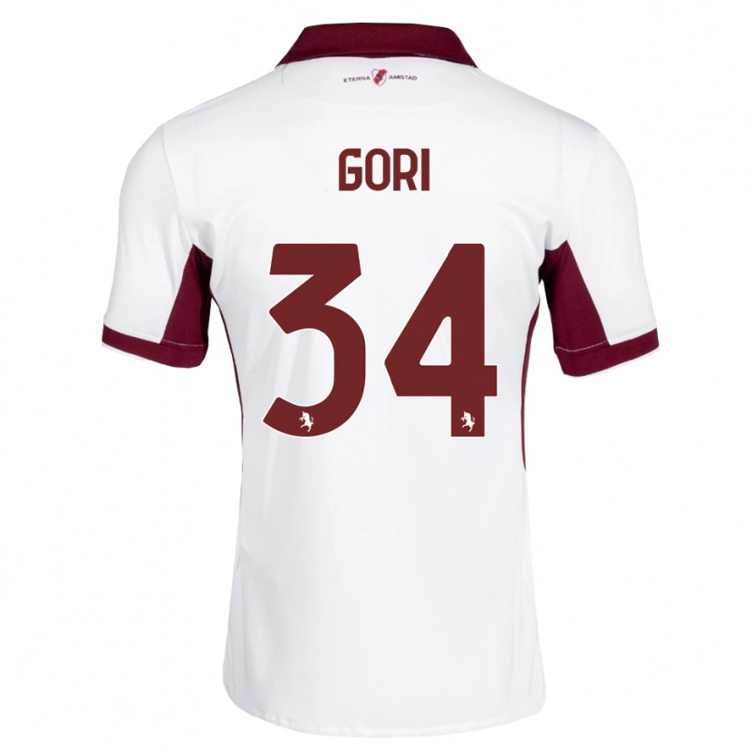 Danxen Criança Camisola Gabriele Gori #34 Bordô Branco Vermelho Alternativa 2026/27 Camisa Brasil