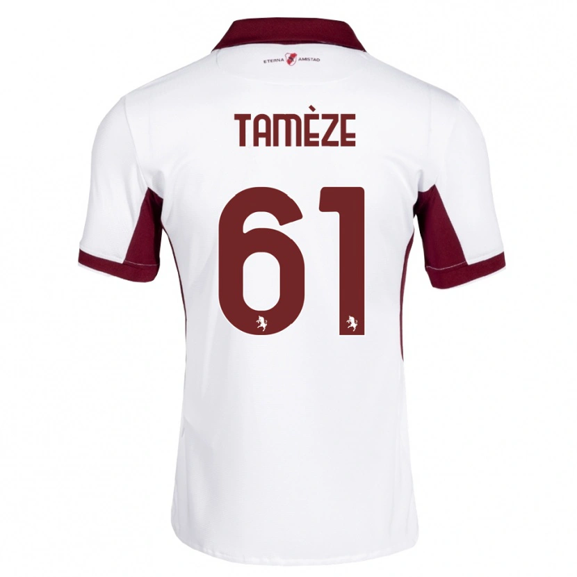 Danxen Criança Camisola Adrien Tamèze #61 Bordô Branco Vermelho Alternativa 2026/27 Camisa Brasil