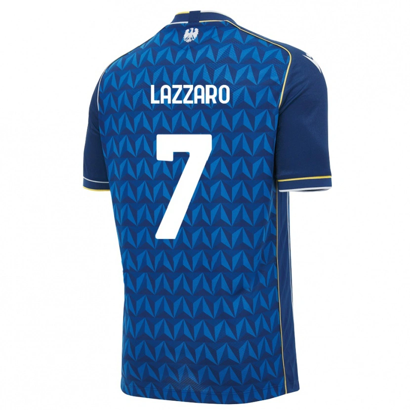 Danxen Criança Camisola Davide Lazzaro #7 Azul Real Branco Azul Alternativa 2026/27 Camisa Brasil