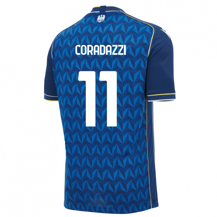 Danxen Criança Camisola Niccolò Coradazzi #11 Azul Real Branco Azul Alternativa 2026/27 Camisa Brasil